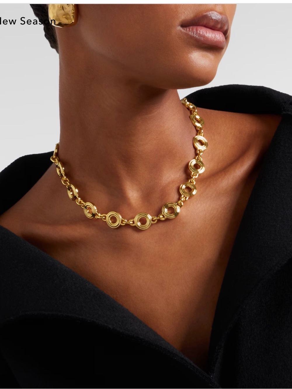 Déhanche Elysees Gold Link Statement Necklace NIB
